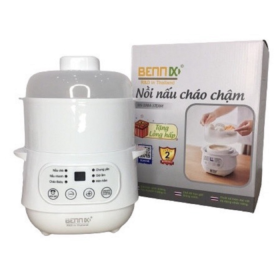 Nồi Nấu Cháo Chậm Và Hấp Cách Thủy Bennix BN-100A Steam ( 1Lit)