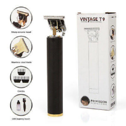 Tông Đơ Tạo Vền Vẽ Nghệ Thuật VINTAGE T9 Dùng Salon và Gia Đình Chính Hãng Cao Cấp Công Suất Mạnh Mẽ Pin Trâu 1200 mAh