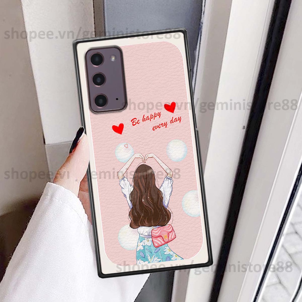 Ốp Samsung Note 20 in hình cô gái be happy trẻ trung cá tính năng động
