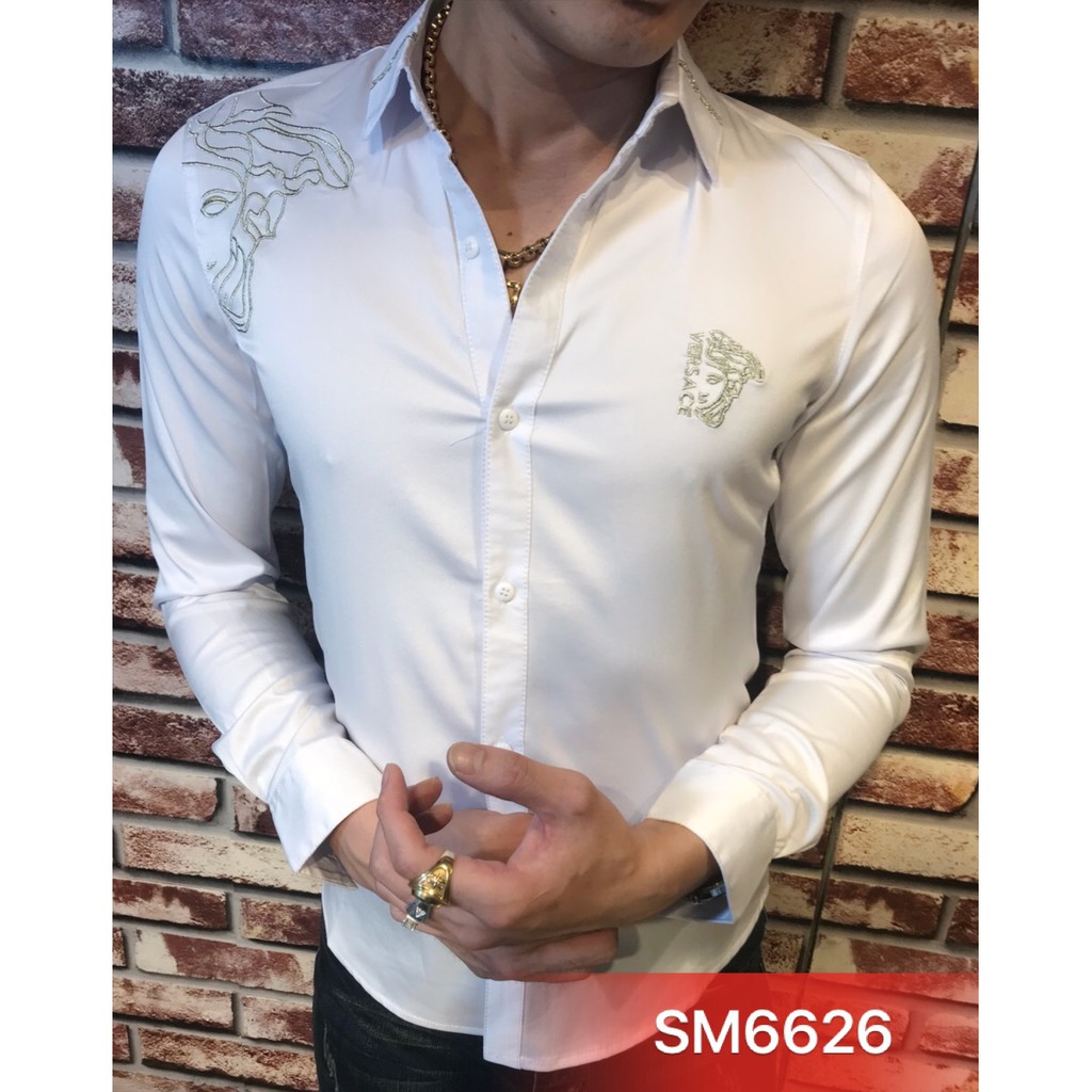 áo sơ mi nam thêu versace SM6626