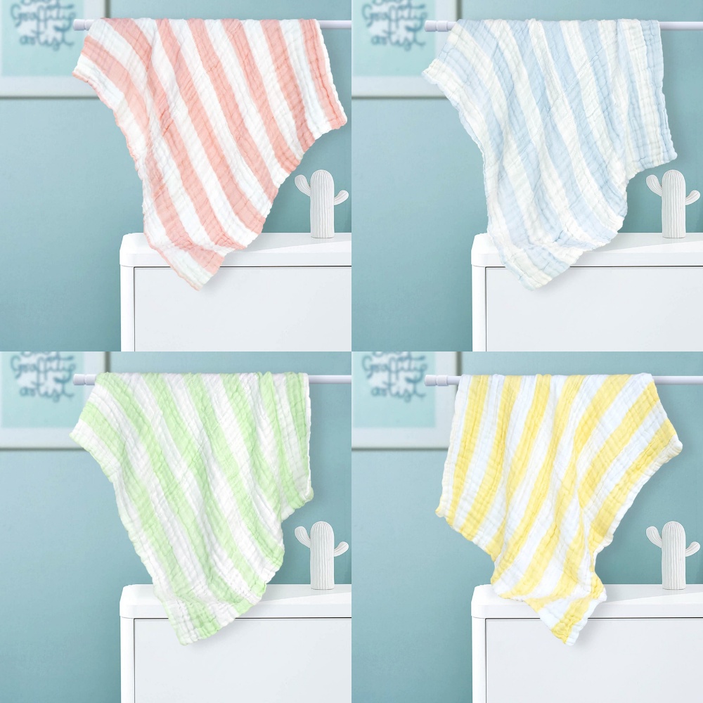 Khăn tắm cho bé, Khăn tắm đa năng sơ sinh Goodmama SET 2 chiếc 68*70 vải Cotton Muslin Siêu thấm hút, bền, không xù