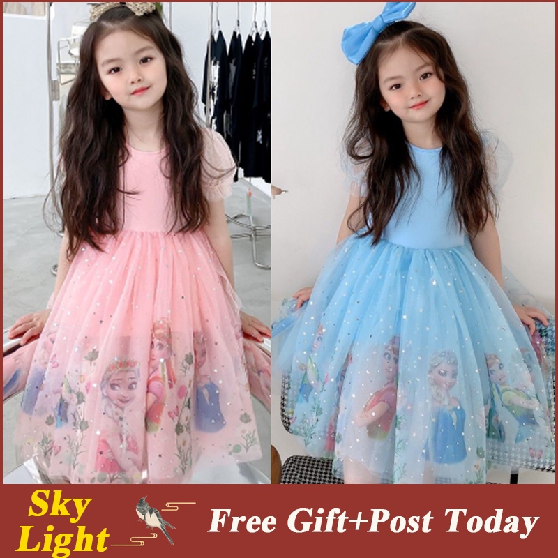 Đầm công chúa Elsa thời trang hè mới cho bé gái