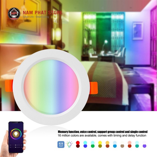 Đèn Led Downlight Âm Trần Đổi Màu Theo Nhạc Zigbee TUYA SHP ZHUE3