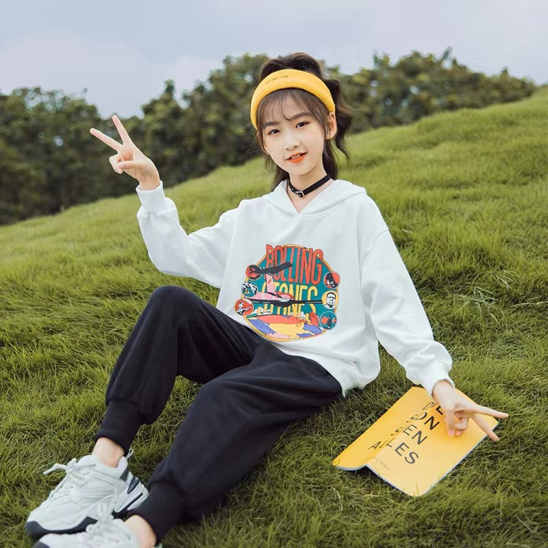 Áo Hoodie Dáng Rộng In Họa Tiết Phong Cách Học Sinh Dễ Phối Đồ