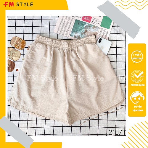 Quần short đũi nữ FM Style lượn sườn siêu cute nhiều màu lựa chọn chất đũi mềm mịn, mát mẻ 220312500