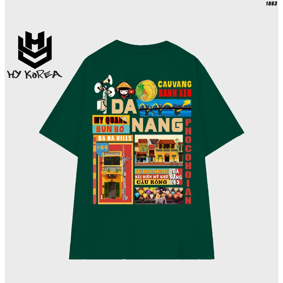 Áo thun tay lỡ unisex DANANG 1063 form rộng HY KOREA