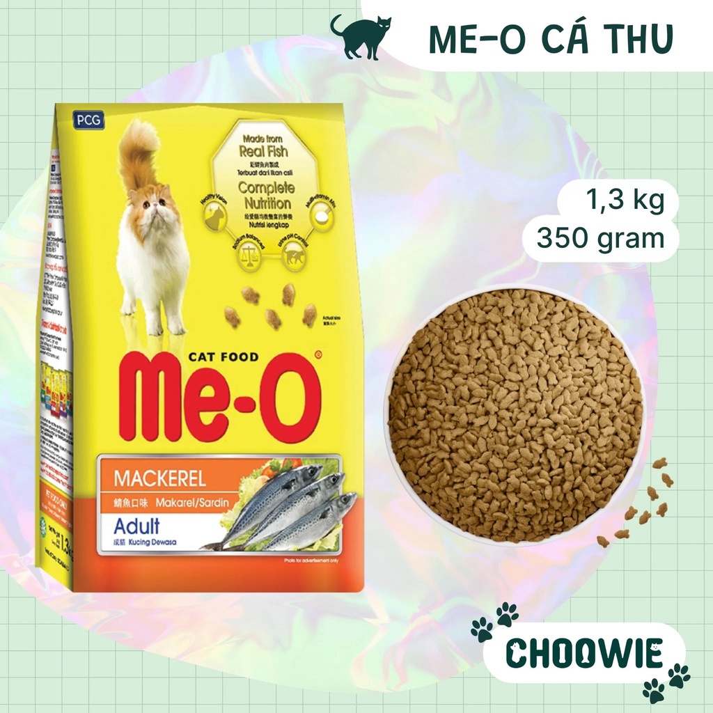Hạt Me-O Cá Thu 350 gr, 1.2 kg dành cho mèo Choowie Pet Shop