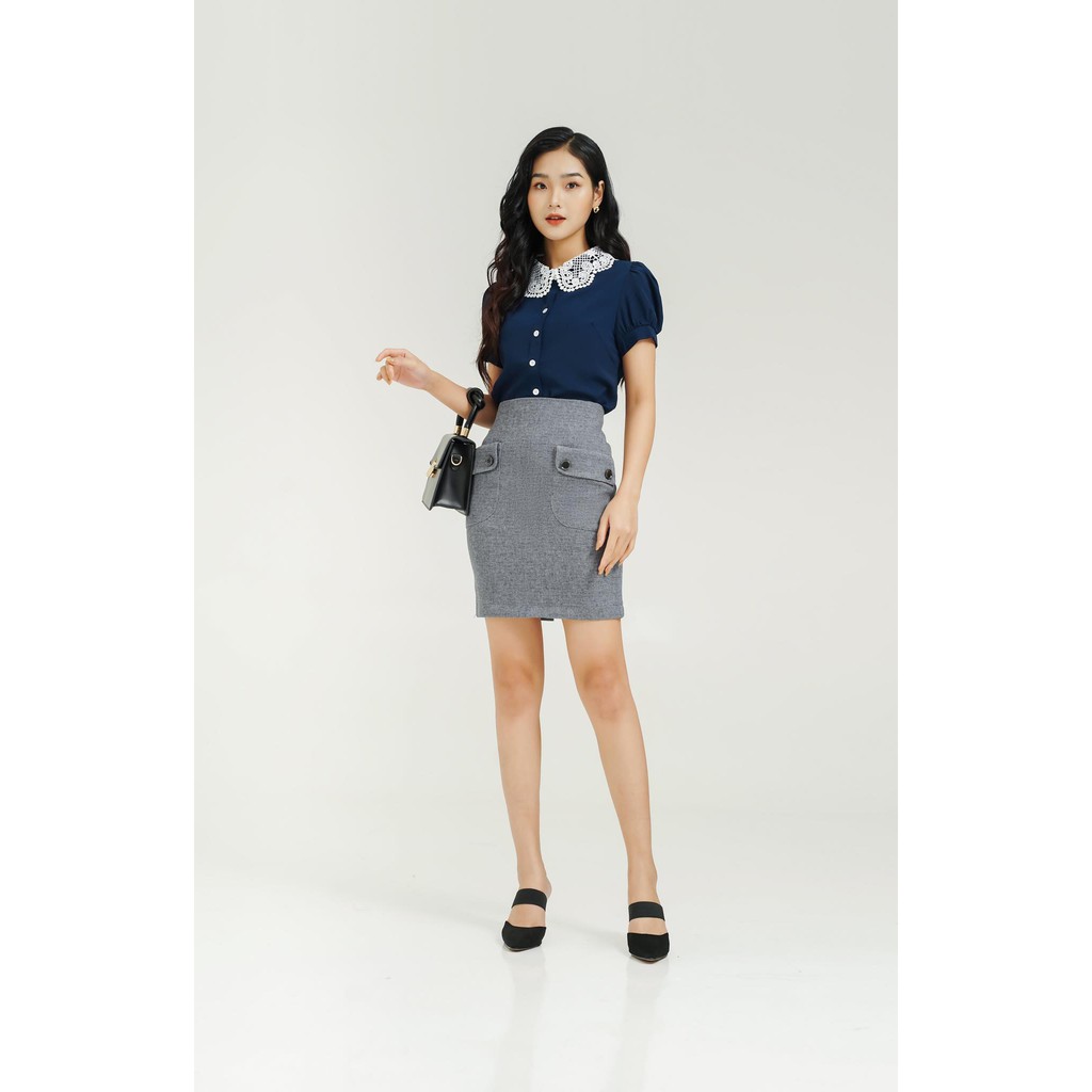 Chân váy ngắn chữ A , công sở túi giả chất tiệu dạ cao cấp TK FASHION - CVK179