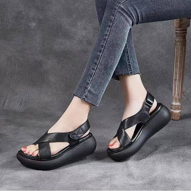 Giày Sandal Phong Cách La Mã Đế Dày Phẳng Mùa Hè Dễ Phối Đồ Mới
