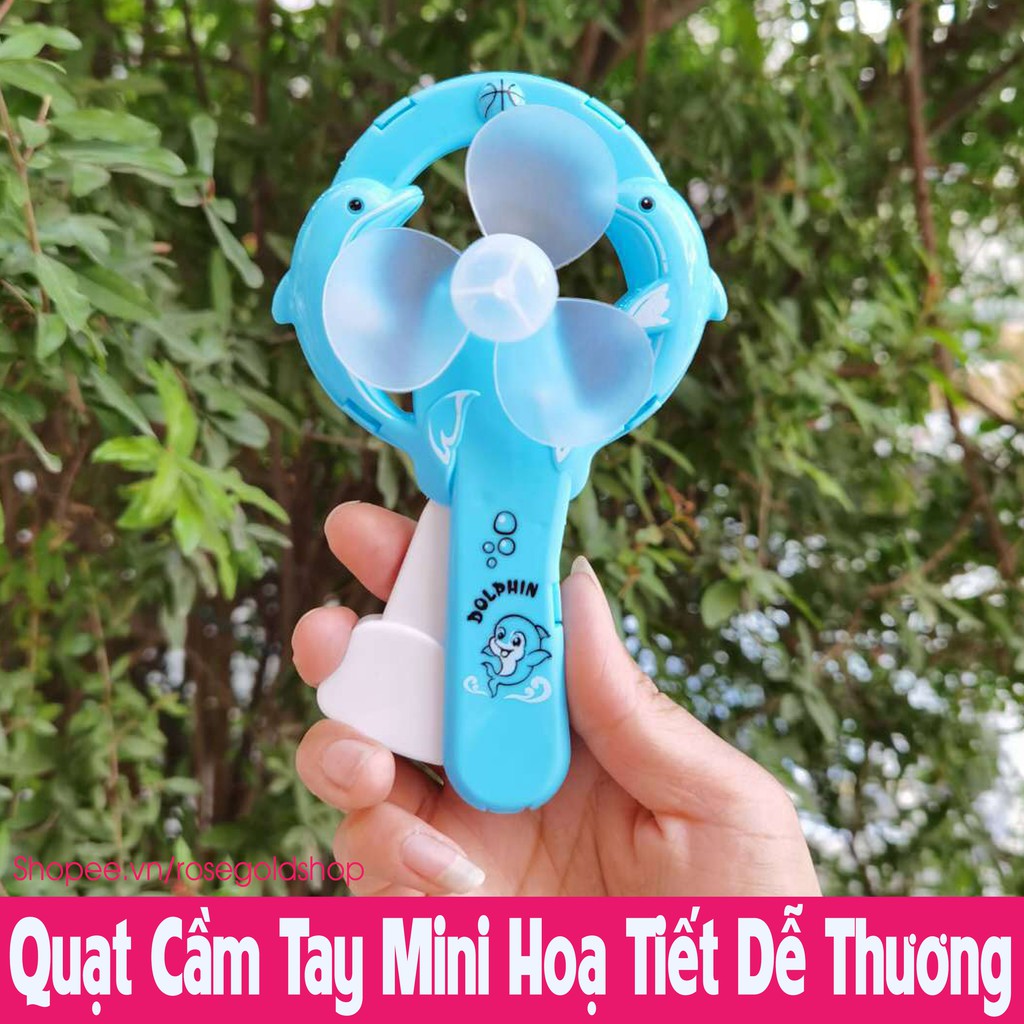 Quạt Cầm Tay Mini Tiện Dụng Hoạ Tiết Dễ Thương (Loại Bóp Tay Không Dùng Pin)