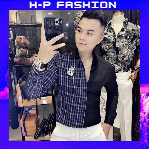 Áo Sơ Mi Nam Dài Tay 🔵 𝐅𝐑𝐄𝐄 𝐒𝐇𝐈𝐏 🔵 Sơ Mi Nam Vải Lụa Co Giãn Hàng Quảng Châu Thời Trang Hpfashion - Asmnhp06