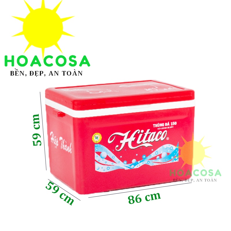 Thùng Đá 150 Lít  Hitaco Nhựa Hiệp Thành Có Vòi Xả, Nhựa Dày, Cứng Cáp, Giữ Đá Lâu- Đồ Gia Dụng Hoacosa.