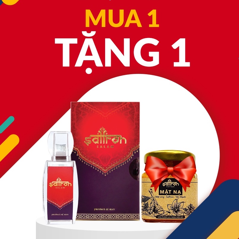 Nhụy Hoa Nghệ Tây Saffron Salam 1Gram/hộp Tặng Mặt nạ mật ong Saffron yến mạch