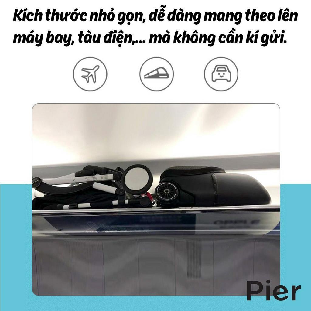 Xe đẩy kiêm vali Pier thuận tiện khi mang theo du lịch, Vali xe đẩy trẻ em hottrend 2 in 1 đựng đồ xe đẩy 2023
