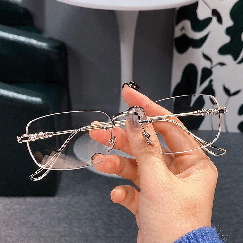 Mắt Kính Chống Ánh Sáng Xanh Gọng Vuông Bằng Kim Loại Thời Trang Hàn Quốc