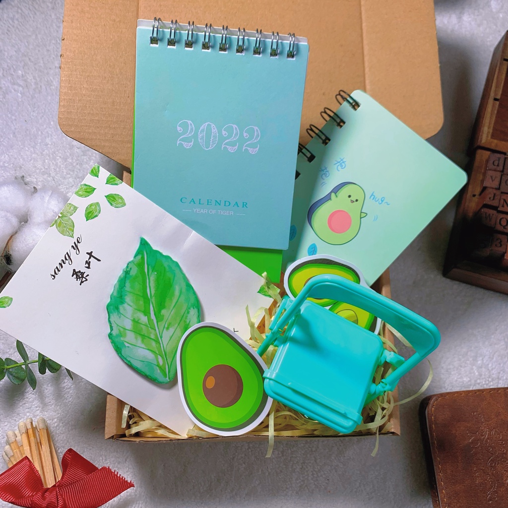 Combo hộp quà  Set Quà Tặng Avocado, Phong cách Vintage Dành Cho Bạn Nữ Hiện Đại [Nhận Thiết Kế Theo Yêu Cầu KH]