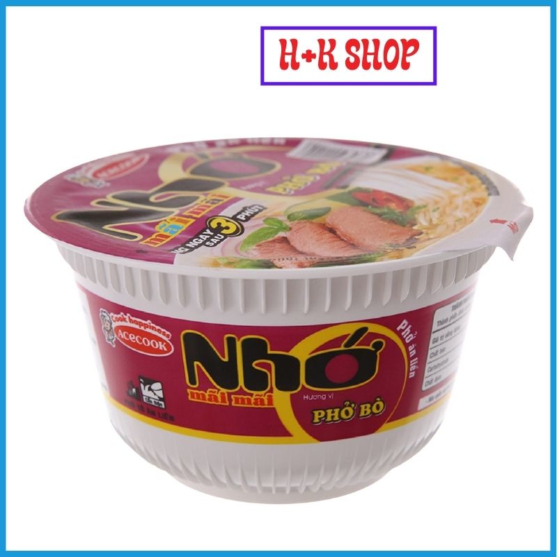 Nhớ Mãi Mãi Hương Vị Phở Bò thùng 12 tô x73g MNPB01