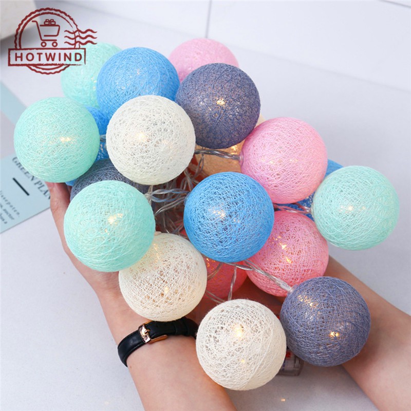 Dây đèn LED trang trí 20 quả bóng cầu mây 3m lung linh dành cho tiệc tùng Cho Giáng Sinh Halloween