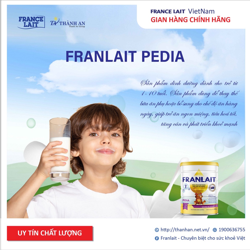 Sữa Franlait Pedia Bổ Sung Dinh Dưỡng Giúp Tăng Cân Nhanh Chóng Dành Cho Trẻ Biếng Ăn Và Suy Dinh Dưỡng 900g 0