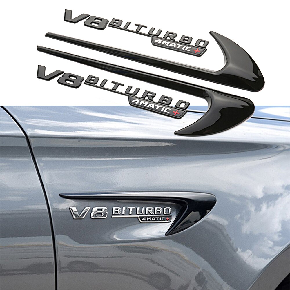 FENDER Bộ 2 Miếng Dán V8 BITURBO Cho Mercedes Benz AMG W212 W202 W203 W204 W205 W209 W210 W211 W213 CLA CLS