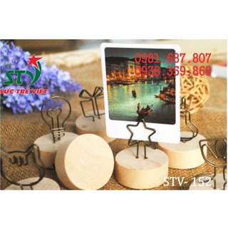 Combo 5 Wobbler để bàn đế gỗ, đế gỗ kẹp giá tủ bánh, wobbler quảng cáo, Wobbler để bàn