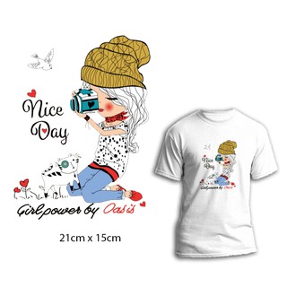 Miếng ủi truyền nhiệt offset dán quần áo hình NICE DAY