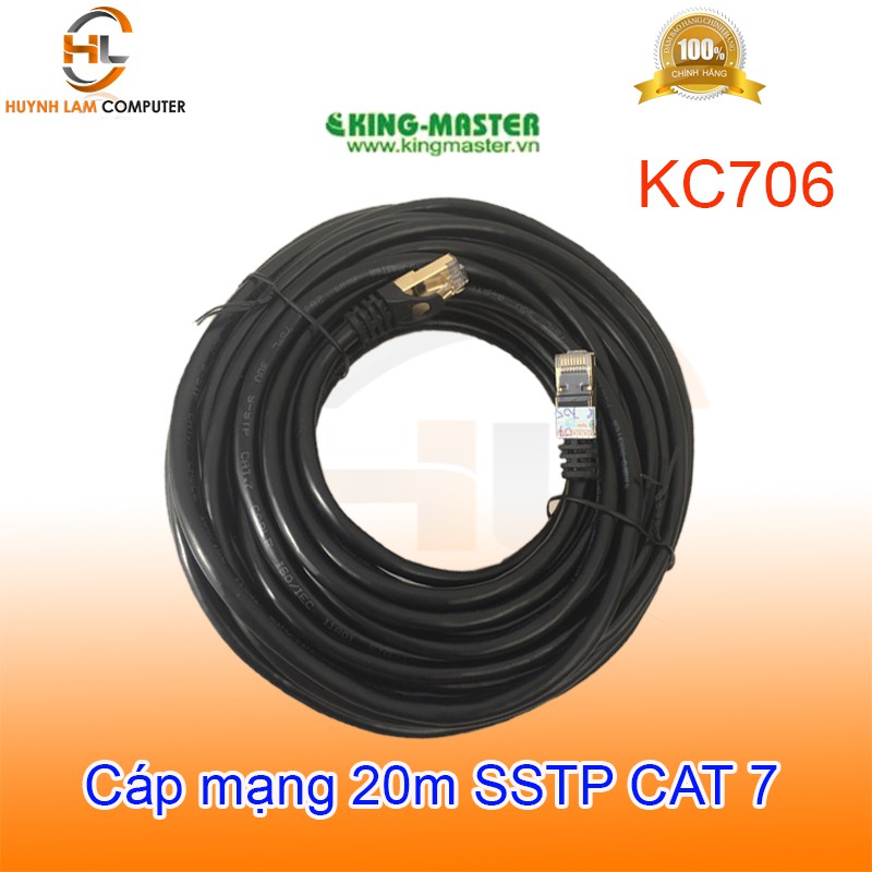 [Mã ELMS05 giảm 5% đơn 300k]Cáp mạng SSTP CAT7 20m KingMaster KC706 tốc độ lên đến 10.2Gbps 600Mhz - Hãng phân phối