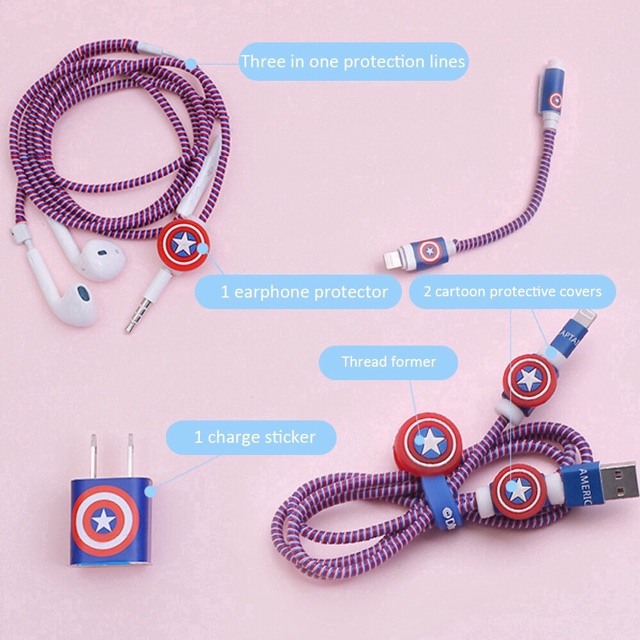 Bộ Combo Quấn Cáp Sạc Tai Nghe Hình Thú Chống Gãy Cáp Sạc | BigBuy360 - bigbuy360.vn