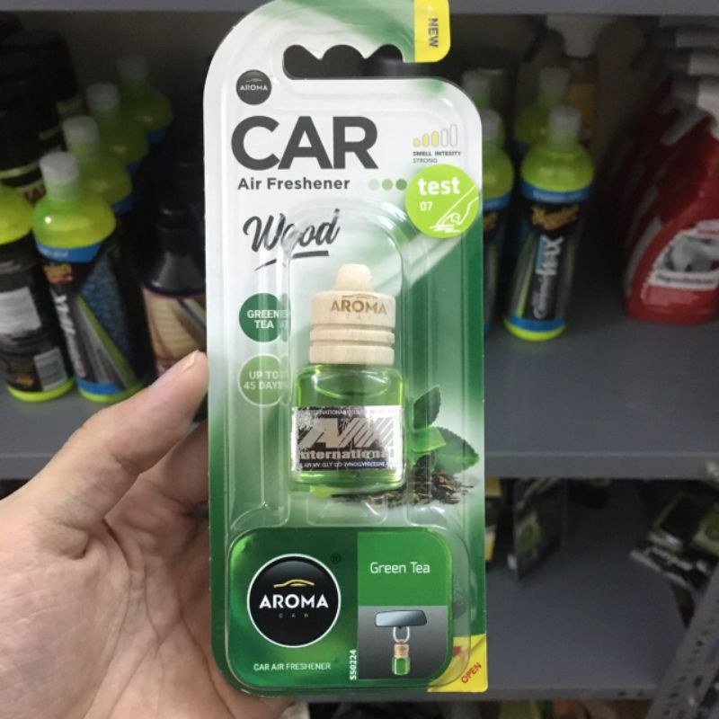 Trà Xanh - Tinh dầu treo xe ô tô cao cấp Aroma Car Wood 6ml