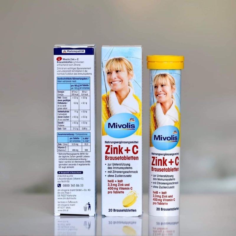 Viên sủi Zink+C của Mivolis