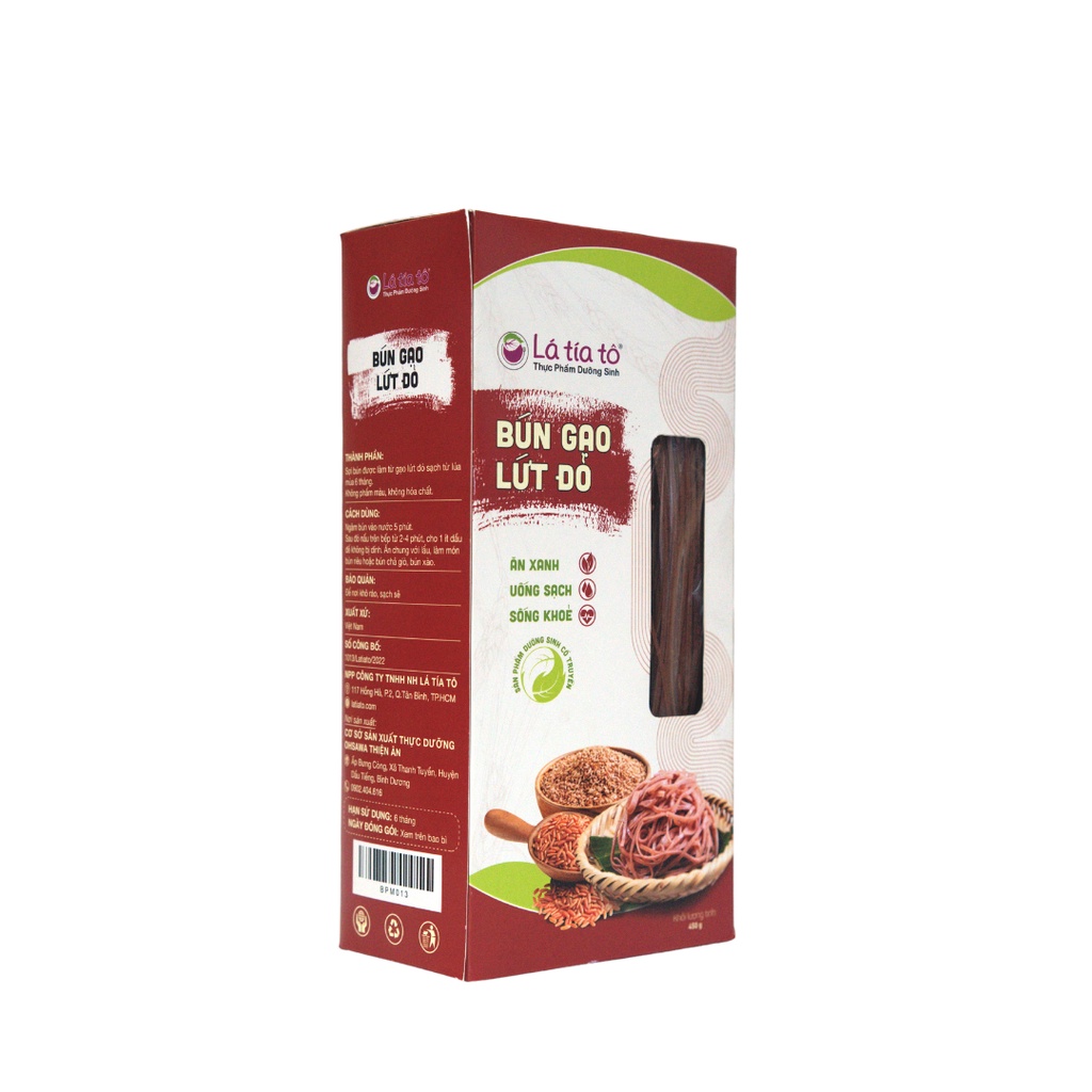 BÚN GẠO LỨT ĐỎ NHANH CHÍN GIẢM CÂN ĂN KIÊNG THỰC DƯỠNG 450GR - LÁ TÍA TÔ