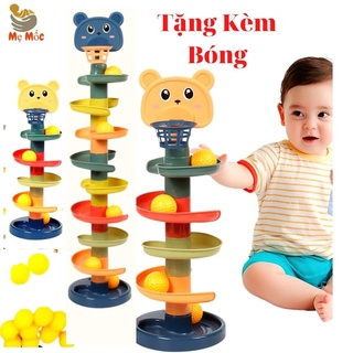 Cầu Trượt Cho Bé, Thả Bóng Xoay Tròn, Tháp Bóng Lăn Và Đồ Chơi Bóng Rổ, Trò chơi vận động cho bé yêu - Shop KIDTOYSH,TBL