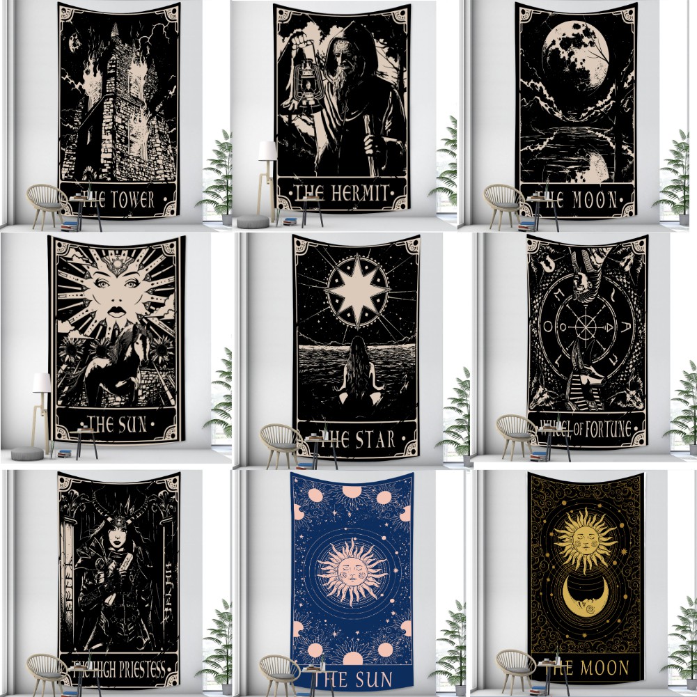 Tấm thảm Tarot Ấn Độ Mandala Bohemian Trang trí nội thất Tấm thảm Treo tường Bãi biển Khăn trang trí Tường Treo