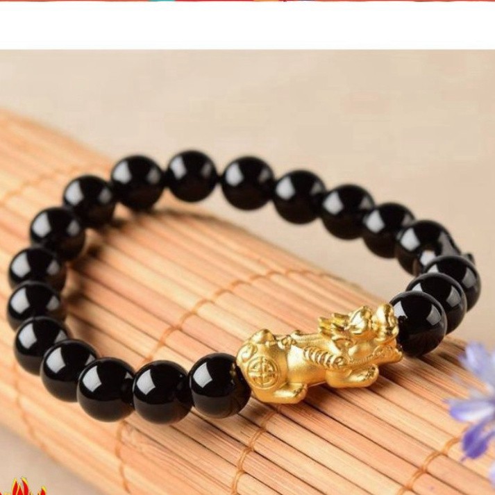 Vòng đeo tay tỳ hưu vàng 8 ly-10 ly -12 ly-14 ly Hàng cao cấp hàng từ làng nghề lâu đời