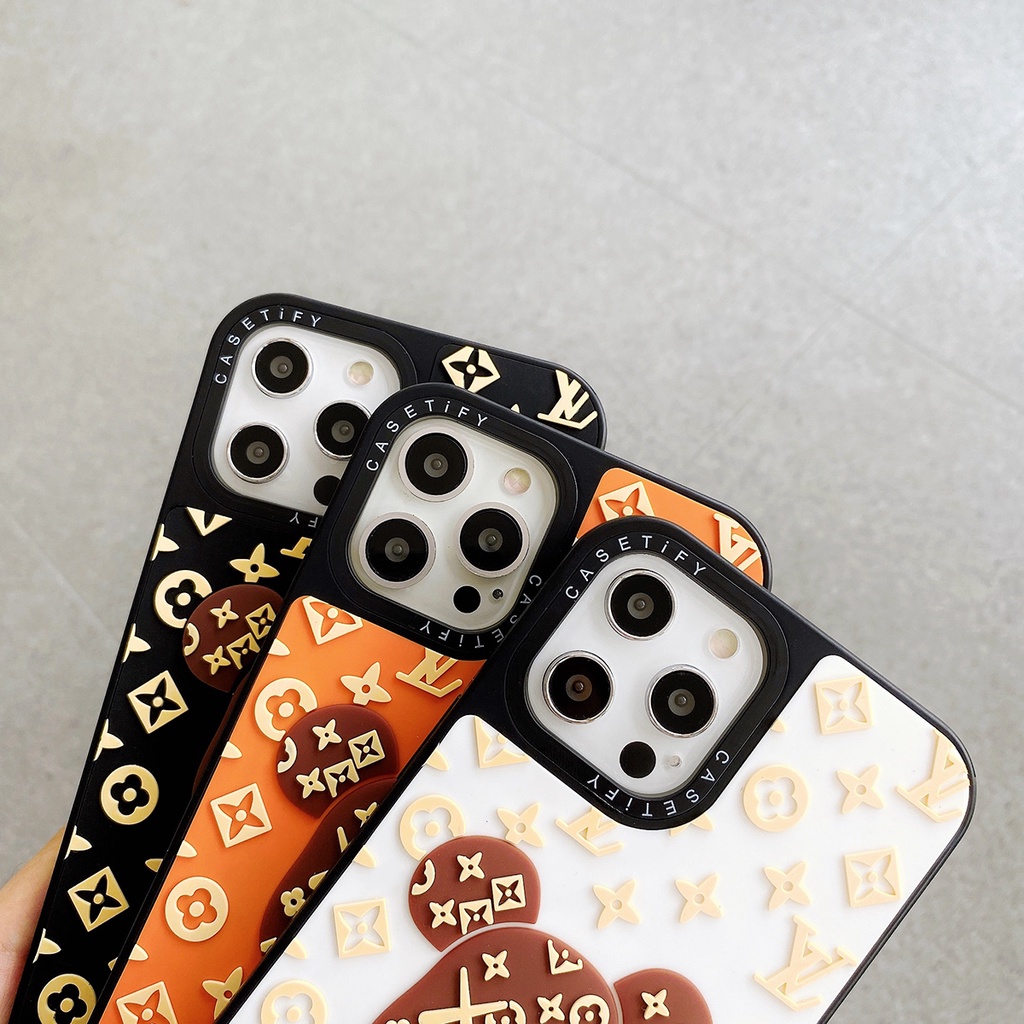 HÌNH GẤU CUTE Ốp Điện Thoại Silicon In Logo 3D LV Kaws Gấu lưng cứng Casetify iphone 7 8 X XS 11 12 13 14 PRO PLUS MAX
