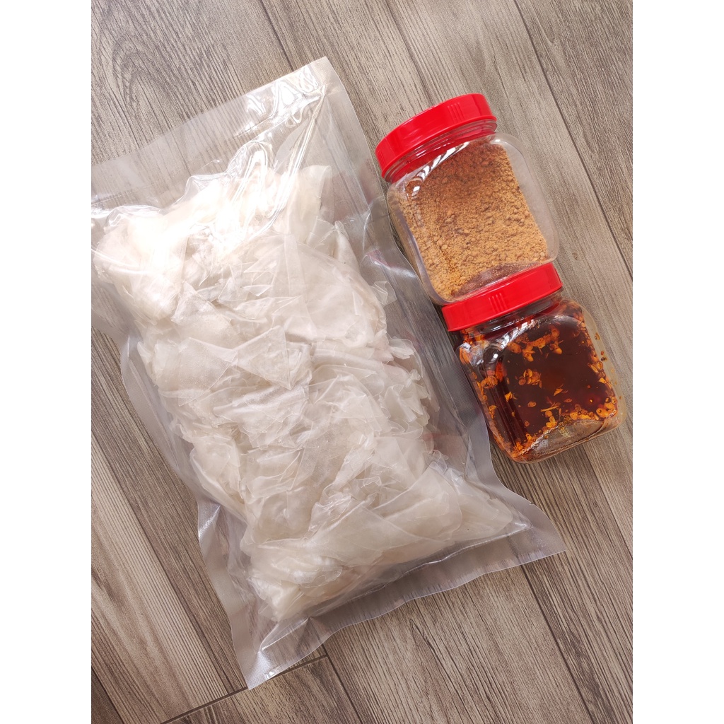 [500g PSMN sa tế] | Combo 500g bánh tráng phơi sương + hủ muối nhuyễn + hủ sa tế | Chợ Cô Thu