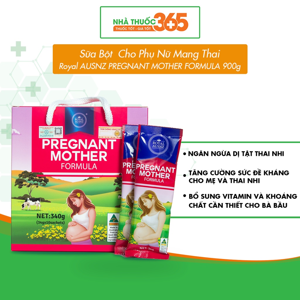 Sữa Bột Hoàng Gia Royal AUSNZ Pregnant Mother Formula Dành Cho Phụ Nữ Mang Thai (Hộp 10 Gói)