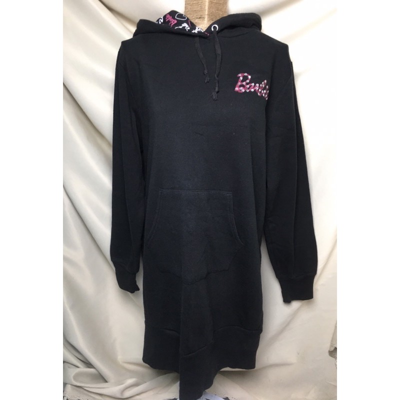 Đầm hoodie len nỉ có nón Barbie dưới 55kg-used