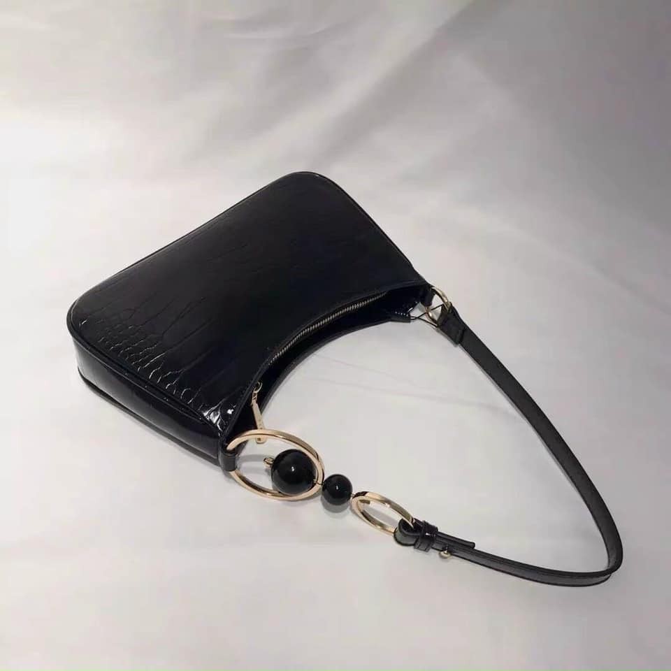 Túi xách nữ Loại 1 túi kẹp nách đeo vai đẹp có dây đeo chéo xích ngọc thời trang vintage hàn quốc size 23 TX20