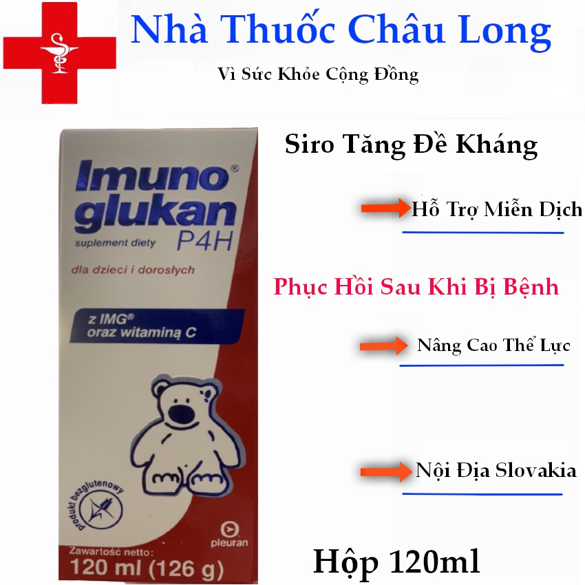 Siro Tăng đề kháng Imuno Glukan 120ml - Nội Địa Slovakia - Tẵng miễn dịch , nâng cao sức khỏe cho trẻ