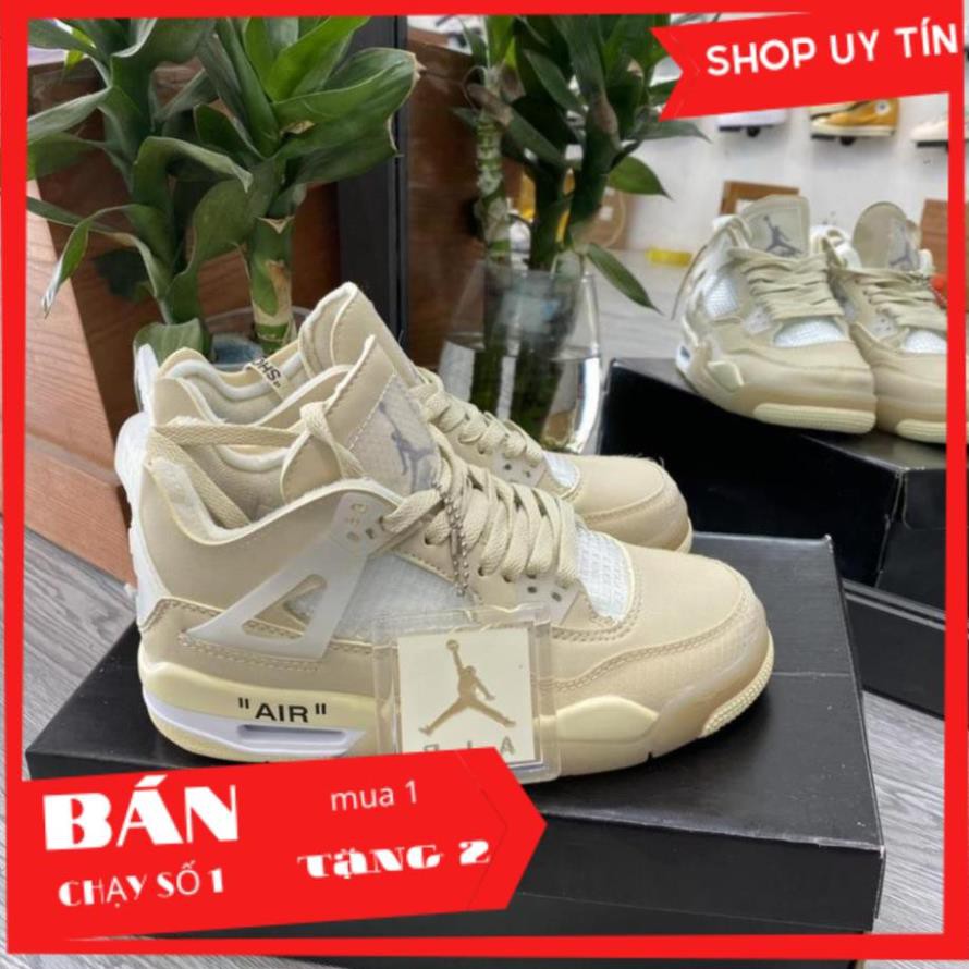 19Giày Sneaker Jordan 4 Off White Full Box Full Phụ Kiện Freeship