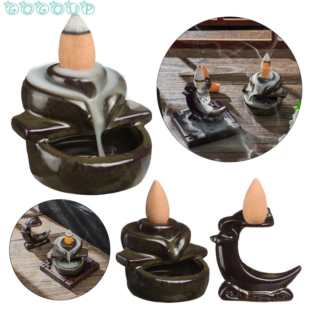Thác Khói Trầm Hương Bằng Sứ Mini Để Bàn Trang Trí Phong Cách Trung Hoa