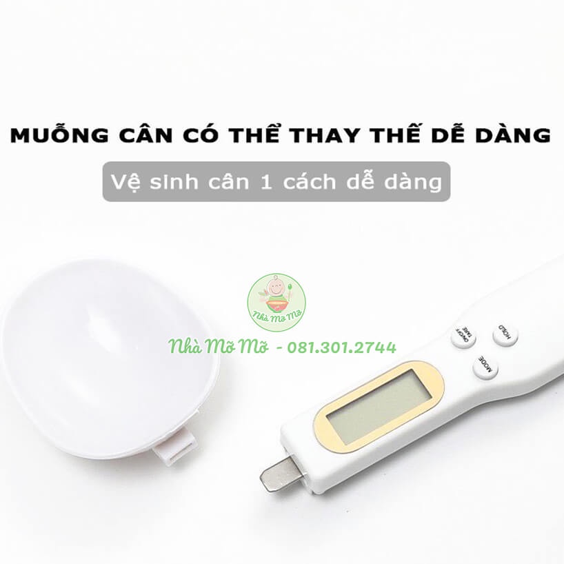 Muỗng cân điện tử mini, cân điện tử tiện làm bánh cho bé ăn dặm - Nhà Mỡ Mỡ