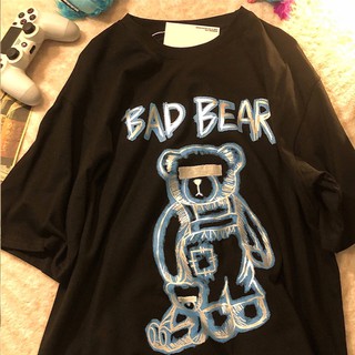 Áo thun nam tay lỡ BAD BEAR - 100% cotton - Áo thun nam phong cách