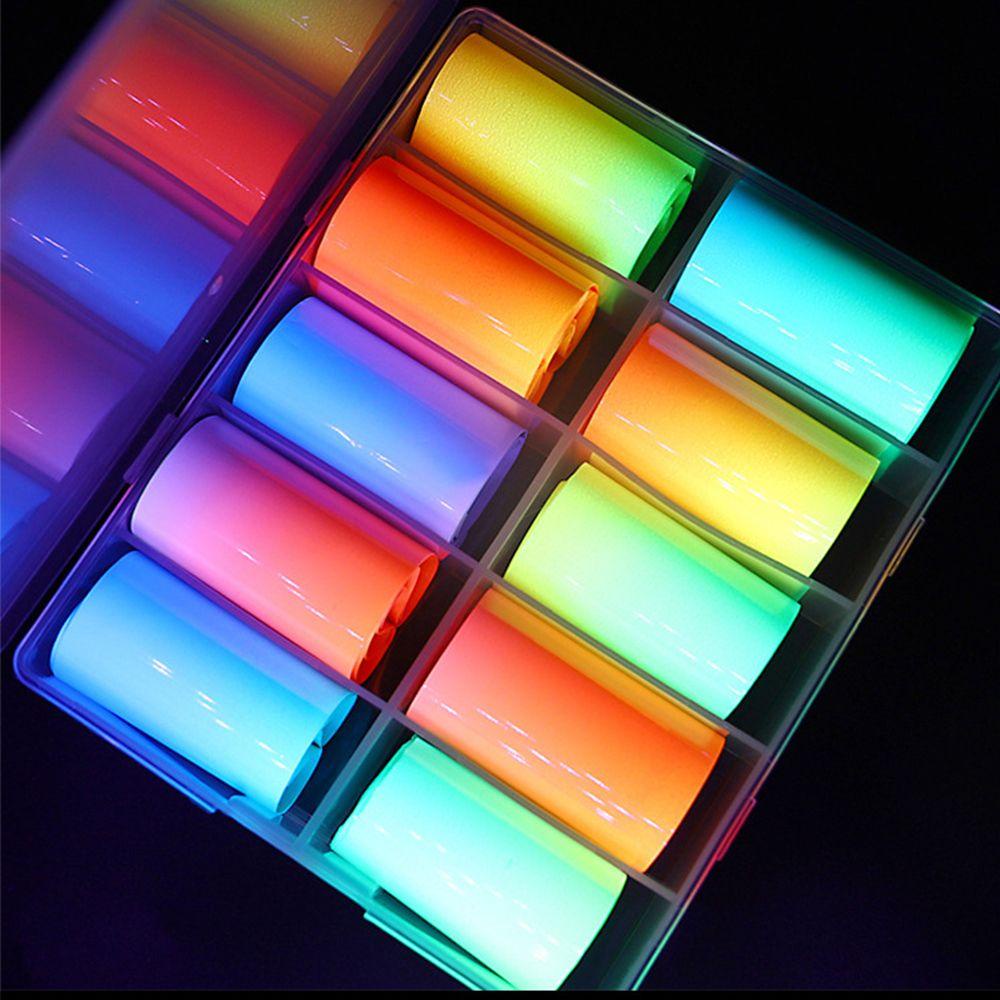 Set Giấy Foil Màu Sắc Cầu Vồng Neon Dán Móng Nghệ Thuật