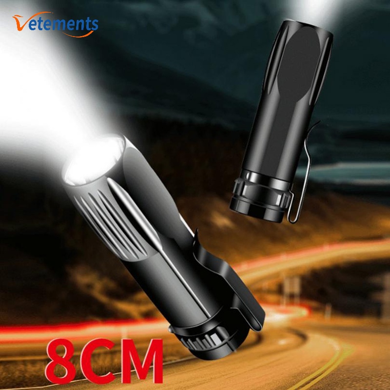 Đèn LED Bắt Sáng Chống Thấm Nước Sạc Bằng Cổng USB Kèm Kẹp Bút Tiện Lợi