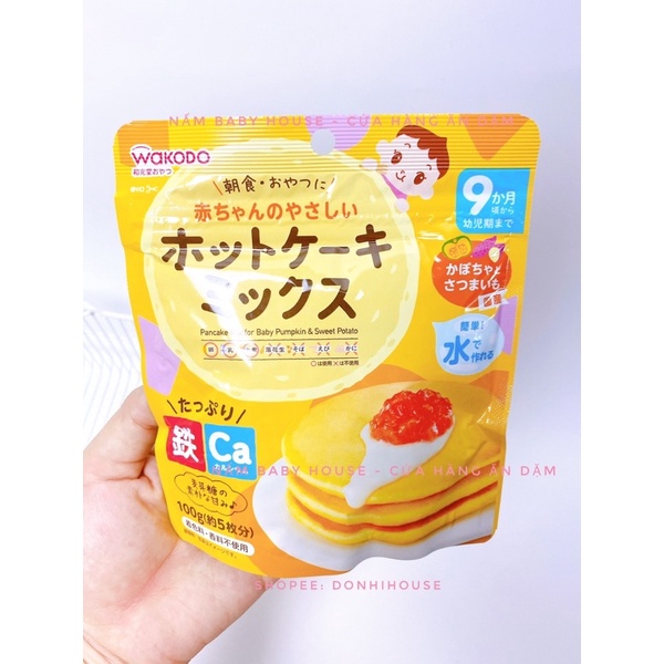Bột bánh rán Wakodo Nhật Bản - bột pancake dành cho bé từ 9 tháng date 2024