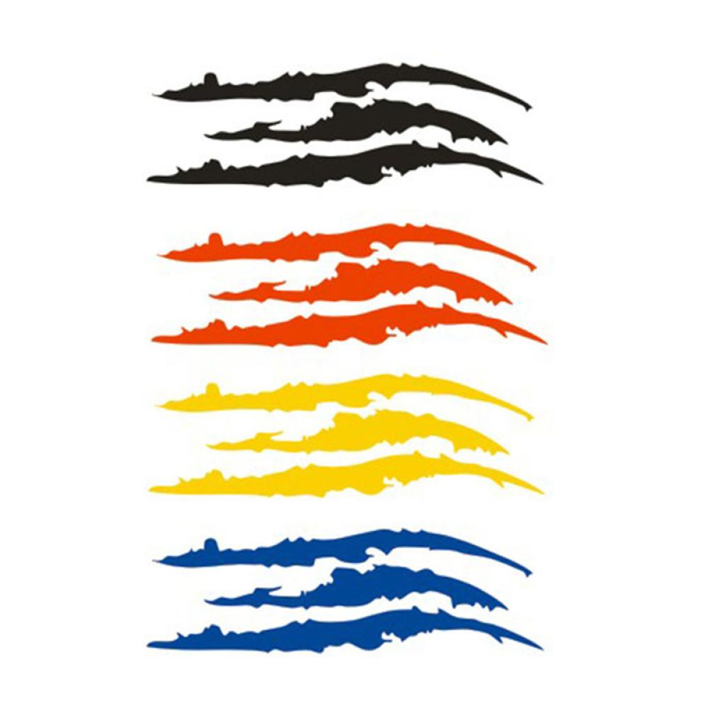 Miếng Dán Trang Trí Đèn Pha Xe Hơi Họa Tiết Kẻ Sọc Phản Quang Hình Vuốt Quái Vật Độc Đáo P4X6