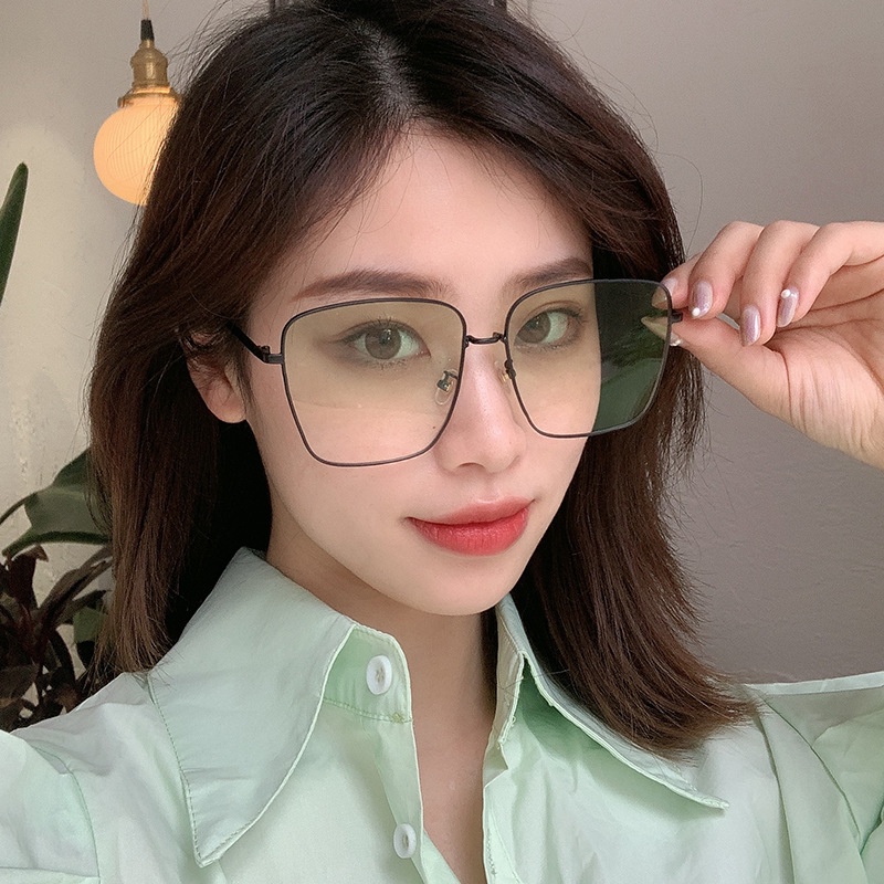 (AIMURUSI) COD Kính Mát Gọng Lớn Bằng Kim Loại Thời Trang Unisex