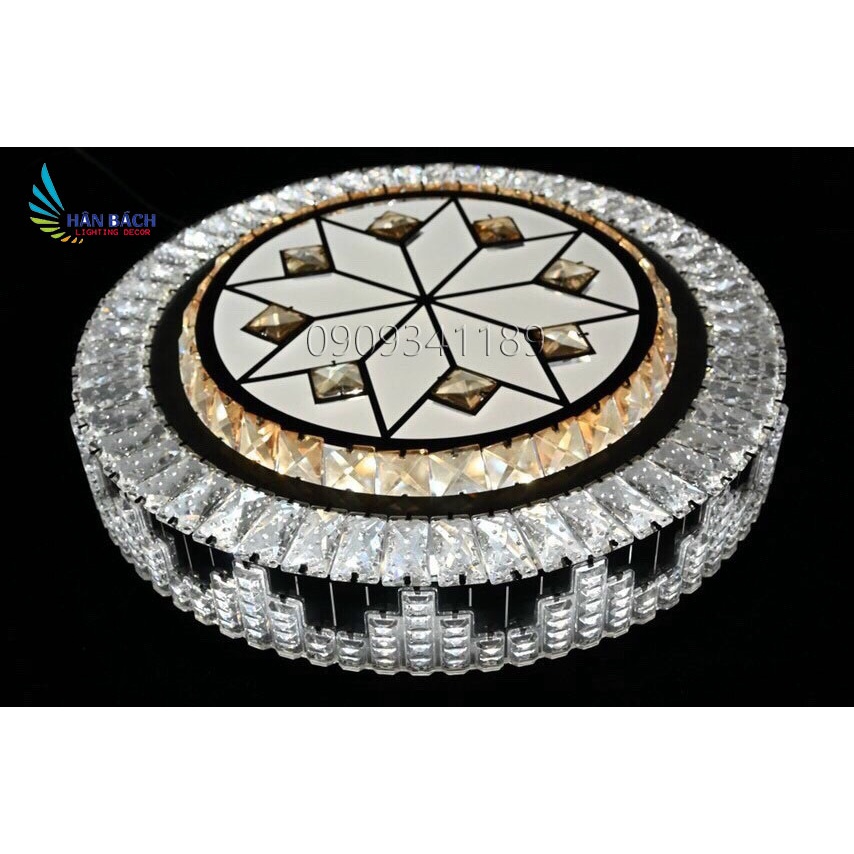 Đèn ốp trần led pha lê trang trí phòng khách, phòng ngủ D500